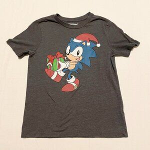 Sonic The Hedgehog Sega Shirt Kids Size Large Tshirt Christmas Hat